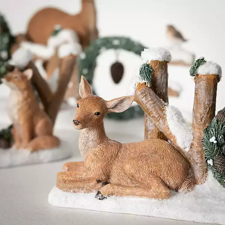 Christmas Decorations>Kirklands Home Peace, Noel, and Joy Woodland Statues, Set of 3