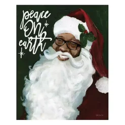 Christmas Art & Wall Decor>Kirklands Home Peace On Earth Santa Canvas Art Print Multi