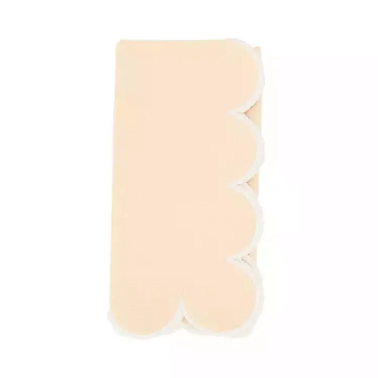 Kirklands Home Peach Scalloped Edge Napkins, Set of 4 Yellow Discount