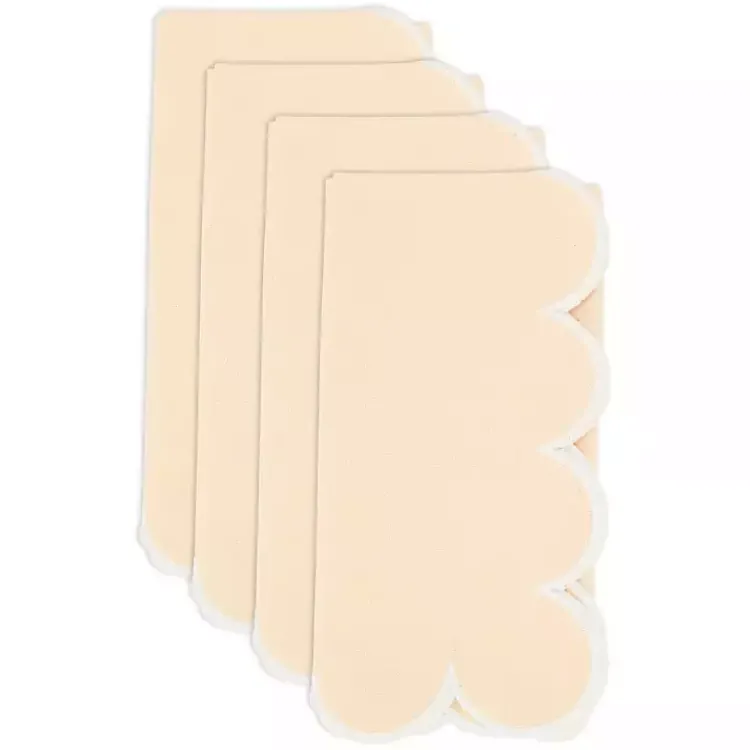Kirklands Home Peach Scalloped Edge Napkins, Set of 4 Yellow Discount
