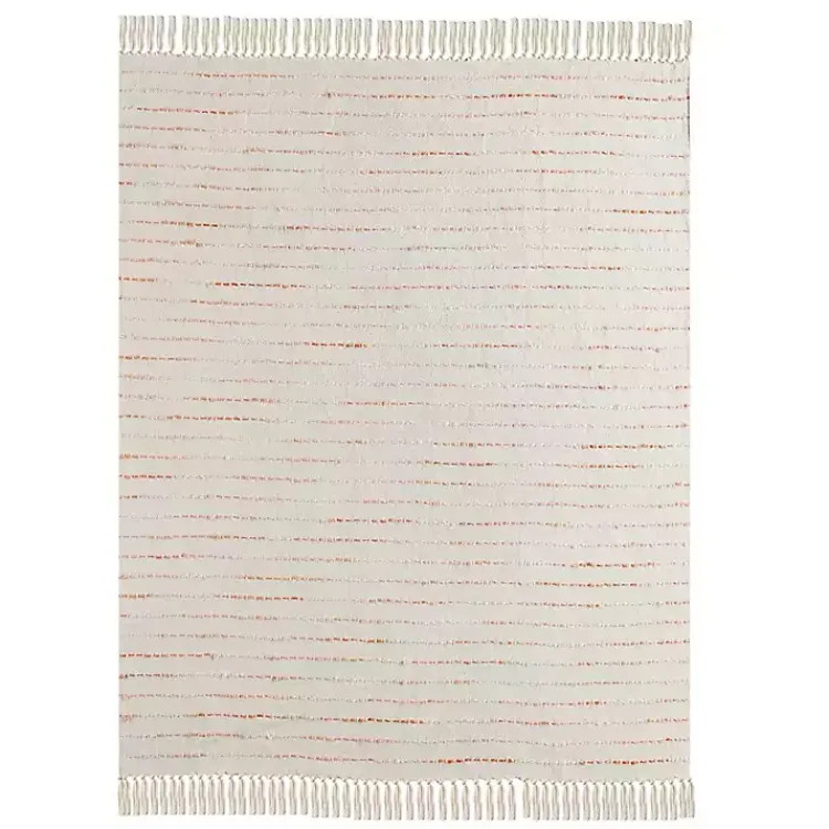 Blankets & Throws>Kirklands Home Peach Shimmer Stripe Woven Throw