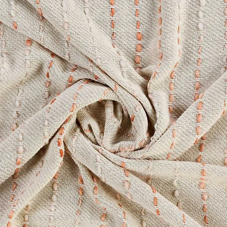 Blankets & Throws>Kirklands Home Peach Shimmer Stripe Woven Throw