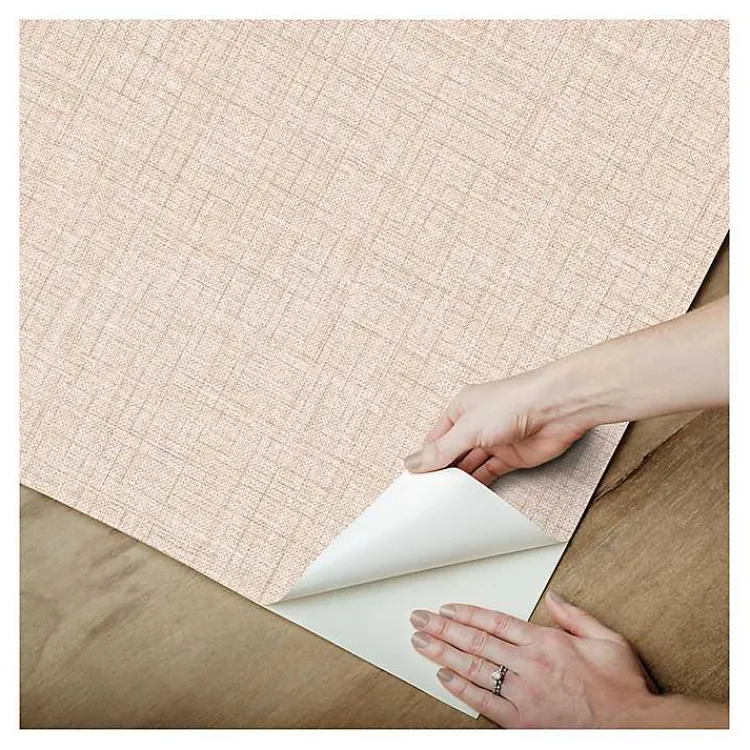 Kirklands Home Peach Textured Faux Fabric Peel & Stick Wallpaper Sale
