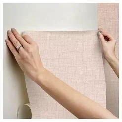 Kirklands Home Peach Textured Faux Fabric Peel & Stick Wallpaper Sale