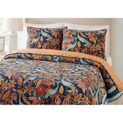 Kirklands Home Peacock Garden King 3-pc. Quilt Set Orange Hot