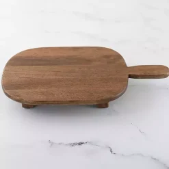 Kirklands Home Pedestal Mango Wood Rounded Serving Board Brown Online