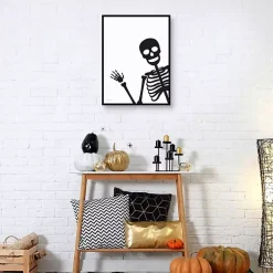 Halloween>Kirklands Home Peek A Boo Skeleton Framed Canvas Art Print