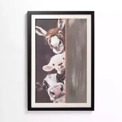 Kirklands Home Peeking Farm Friends Framed Art Print Clearance