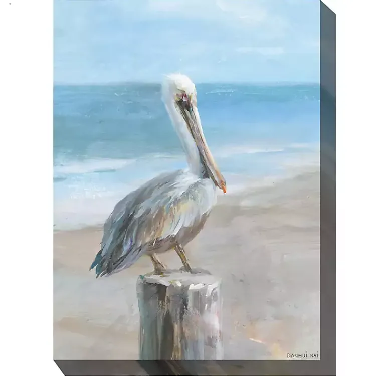 Kirklands Home Pelican Portrait Outdoor Canvas Art Print Blue Online