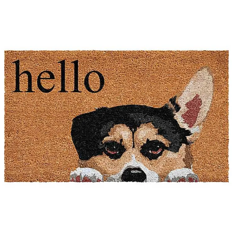 Kirklands Home Pembroke Welsh Corgi Hello Doormat Discount