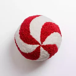 Christmas Pillows>Kirklands Home Peppermint Sphere Teddy Pillow