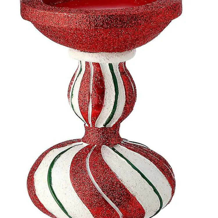 Christmas Decorations>Kirklands Home Peppermint Stripe Candle Holders, Set of 2