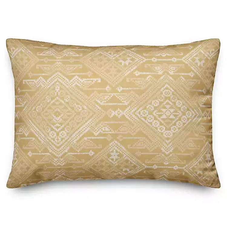 Pillows>Kirklands Home Persian Medallion Indoor/Outdoor Lumbar Pillow Yellow