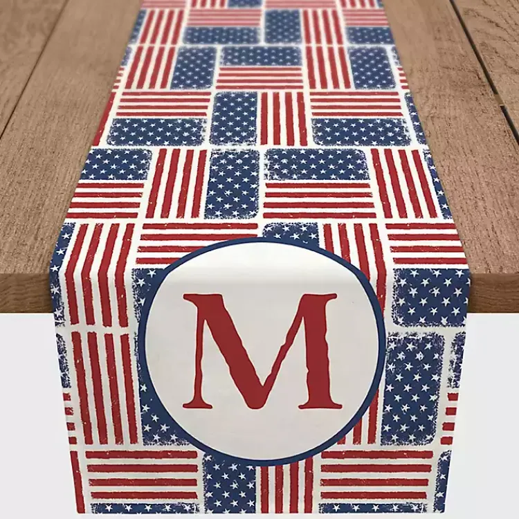 Kirklands Home Personalized American Flag Table Runner, 72 in. Hot