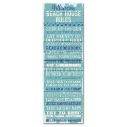 Kirklands Home Personalized Beach House Rules Canvas Wall Plaque Best