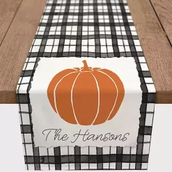 Kirklands Home Personalized Black and White Plaid Table Runner Hot