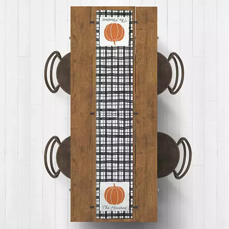 Kirklands Home Personalized Black and White Plaid Table Runner Hot