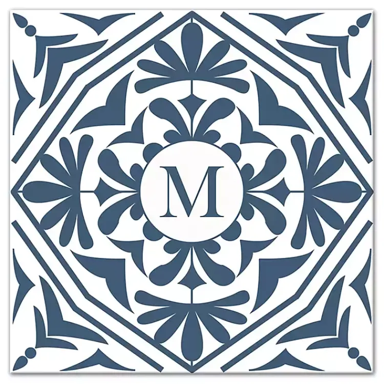 Kirklands Home Personalized Blue Tile Monogram Wall Plaque Clearance