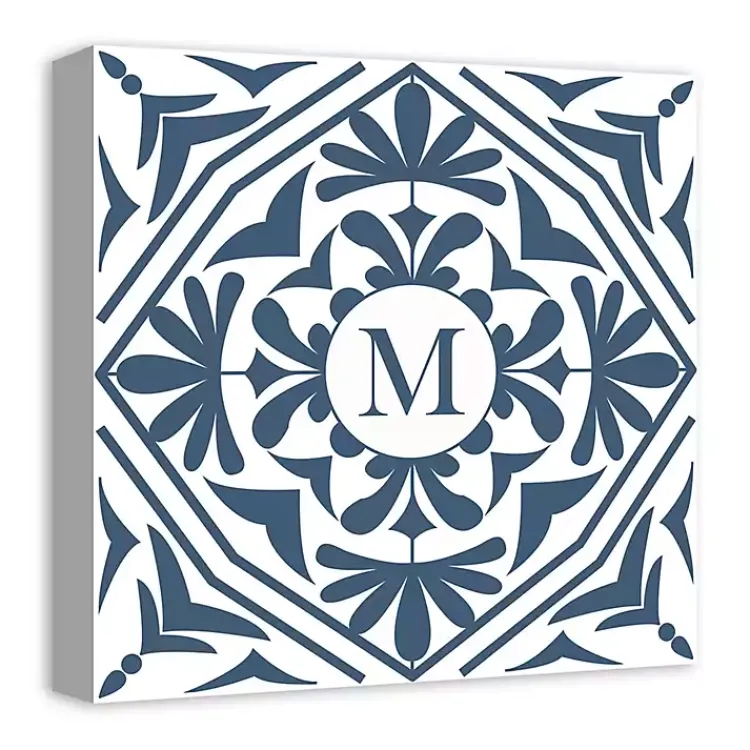 Kirklands Home Personalized Blue Tile Monogram Wall Plaque Clearance