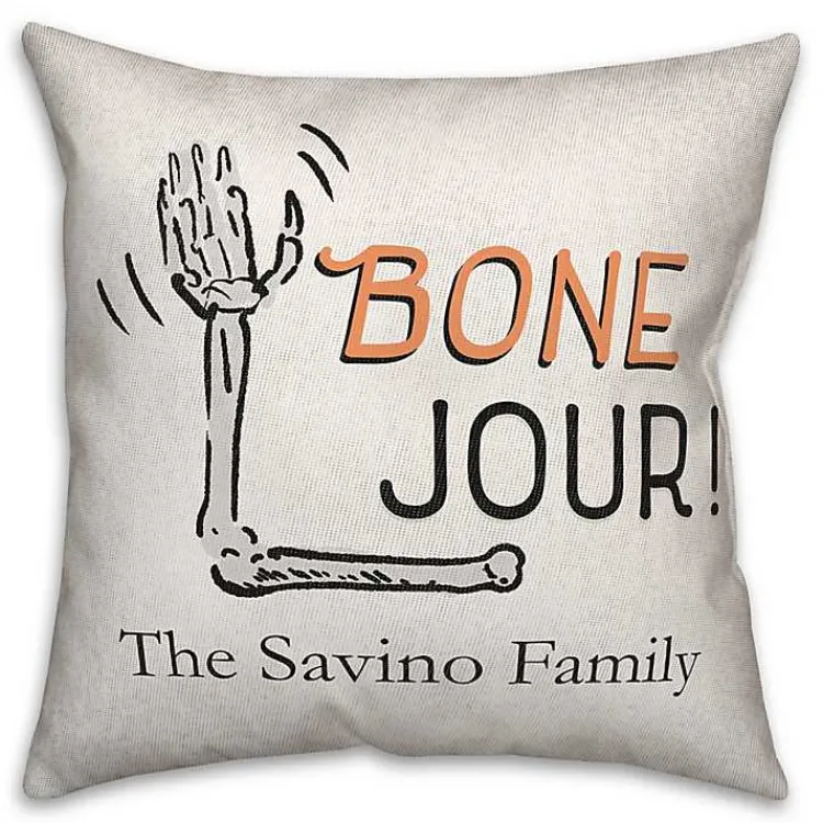 Halloween>Kirklands Home Personalized Bone Jour Skeleton Halloween Pillow