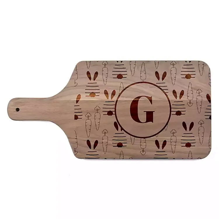 Easter Decorations>Kirklands Home Personalized Bunny and Carrot Walnut Serving Board Brown