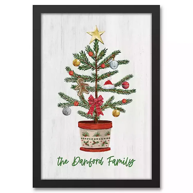 Christmas Art & Wall Decor>Kirklands Home Personalized Christmas Tree Framed Canvas Print