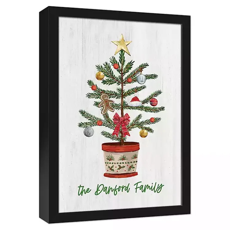 Christmas Art & Wall Decor>Kirklands Home Personalized Christmas Tree Framed Canvas Print