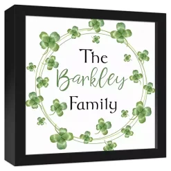 St Patricks Day Decorations>Kirklands Home Personalized Clover Wreath Framed Art Print