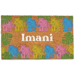 Kirklands Home Personalized Colorful Tigers Coir Doormat Discount
