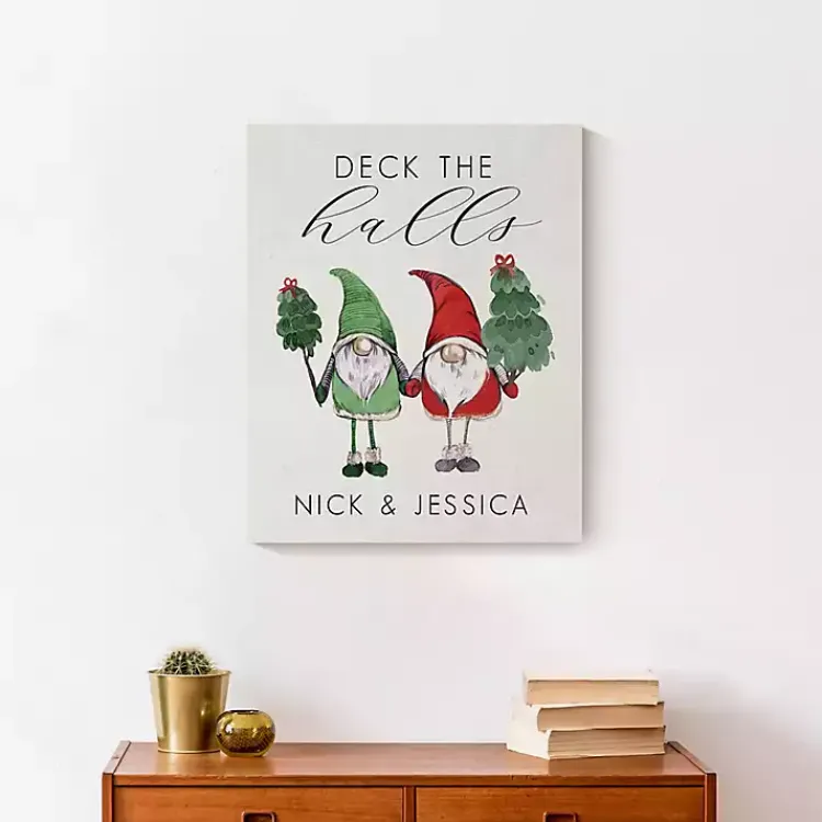Christmas Art & Wall Decor>Kirklands Home Personalized Deck the Halls Gnome Wall Plaque