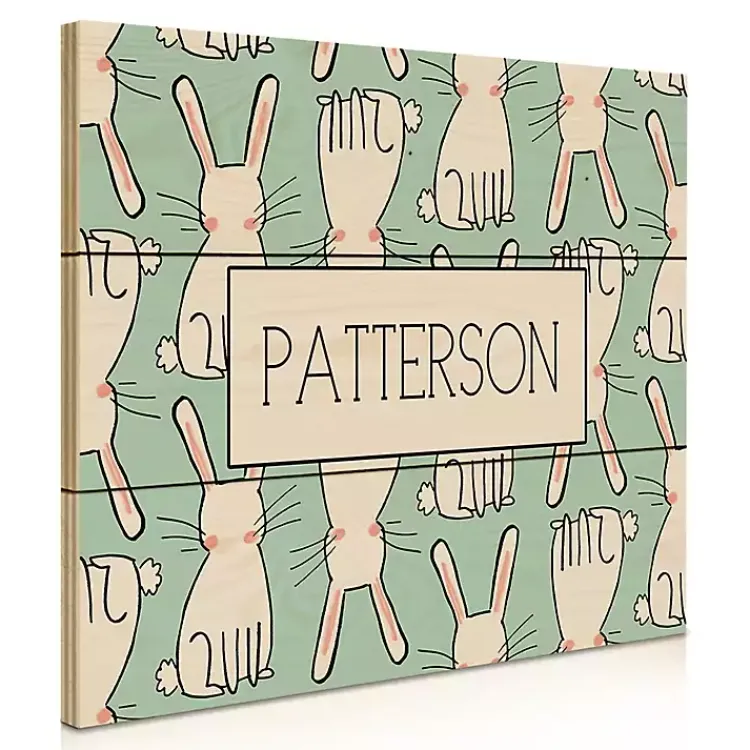 Easter Decorations>Kirklands Home Personalized Easter Bunny Wood Art Print