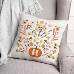 Fall>Kirklands Home Personalized Fall Floral Indoor/Outdoor Pillow Orange