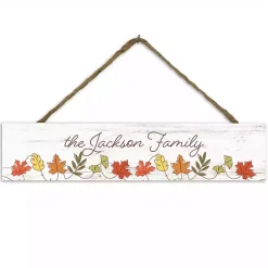 Fall>Kirklands Home Personalized Fall Leaf Hanging Wall Plaque