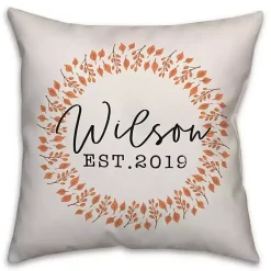 Fall>Kirklands Home Personalized Fall Leaves Wreath Pillow