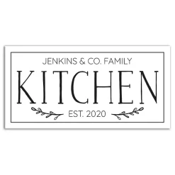 Kirklands Home Personalized Family Kitchen Co. Canvas Wall Plaque Discount