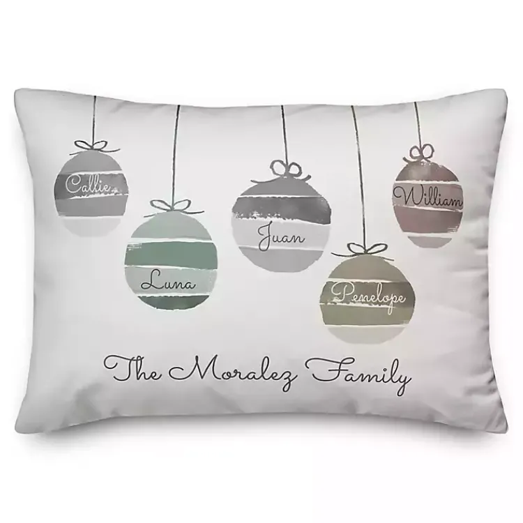 Christmas Pillows>Kirklands Home Personalized Family Ornaments Throw Pillow