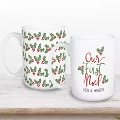 Christmas Dining & Entertaining>Kirklands Home Personalized First Noel Christmas Mugs, Set of 2