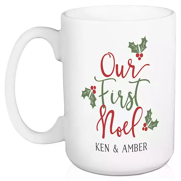 Christmas Dining & Entertaining>Kirklands Home Personalized First Noel Christmas Mugs, Set of 2