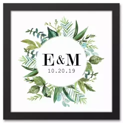 Kirklands Home Personalized Framed Monogram Leaves Wall Plaque New
