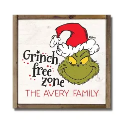 Christmas Art & Wall Decor>Kirklands Home Personalized Grinch Free Zone Wall Plaque