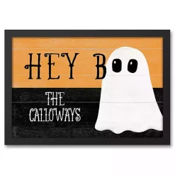 Halloween>Kirklands Home Personalized Hey Boo Framed Canvas Print