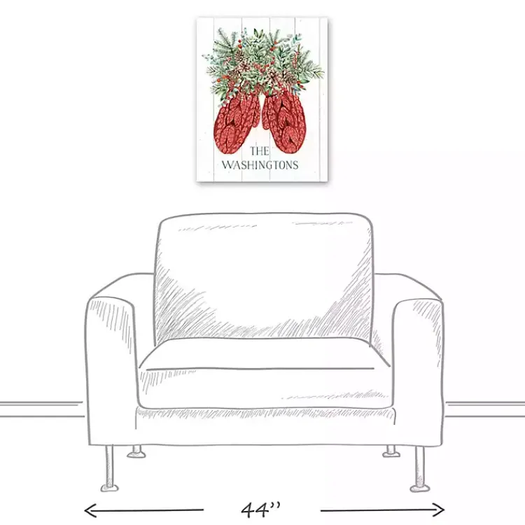 Christmas Art & Wall Decor>Kirklands Home Personalized Joyful Mittens Canvas Art Print