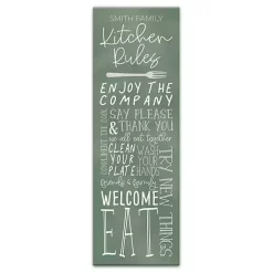 Kirklands Home Personalized Kitchen Rules Canvas Wall Plaque Hot