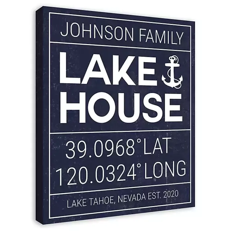 Kirklands Home Personalized Lake House Canvas Wall Plaque Sale