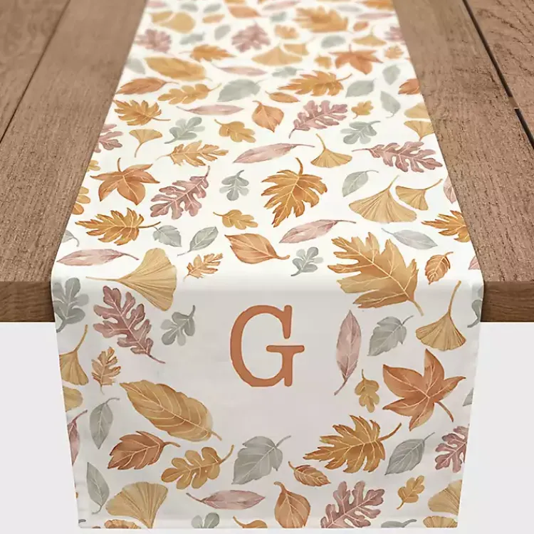 Kirklands Home Personalized Leaves Monogram Table Runner, 90 in. Clearance