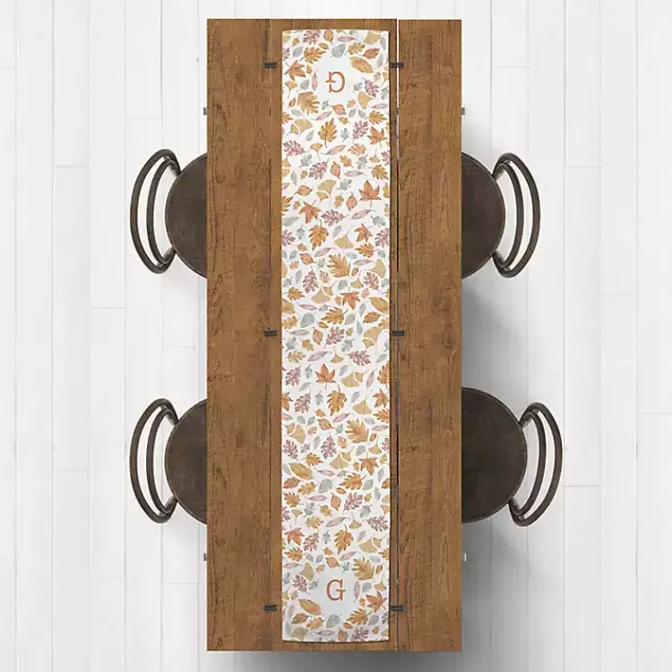 Kirklands Home Personalized Leaves Monogram Table Runner, 90 in. Clearance