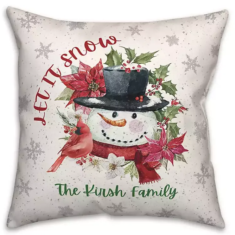 Christmas Pillows>Kirklands Home Personalized Let It Snow Snowman Pillow