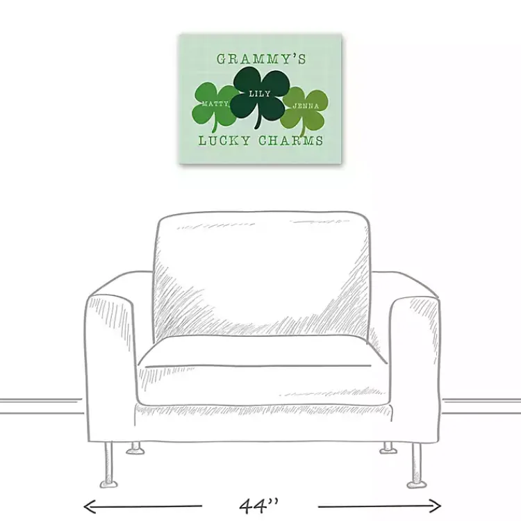 St Patricks Day Decorations>Kirklands Home Personalized Lucky Charms Canvas Wall Plaque