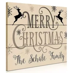 Christmas Art & Wall Decor>Kirklands Home Personalized Merry Christmas Pallet Wall Plaque