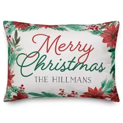 Christmas Pillows>Kirklands Home Personalized Merry Christmas Poinsettia Pillow